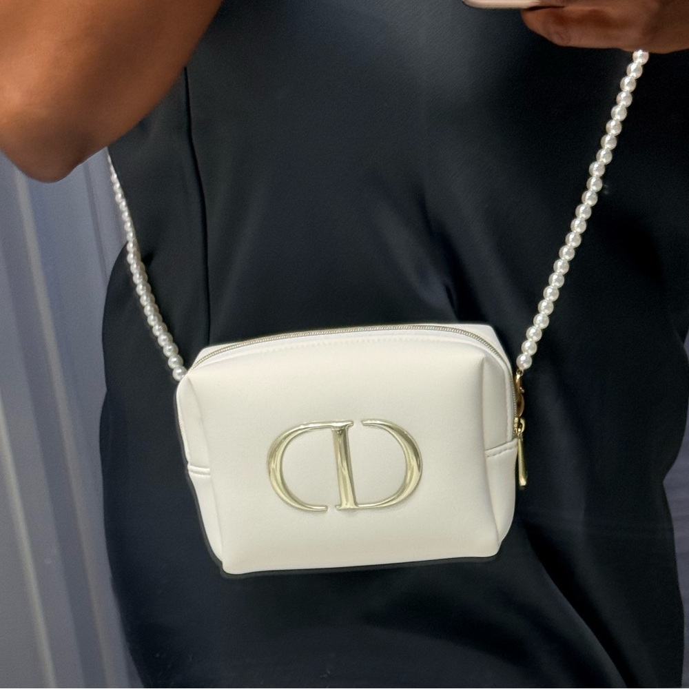 Dior White Cosmetic crossbody Bag